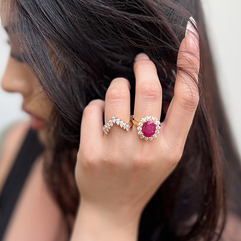 Classic Ruby and Diamond Ring